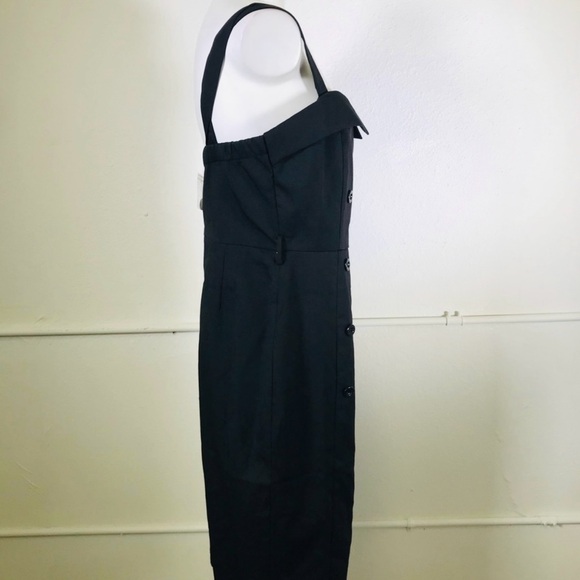 🎁🤩 NWT Pinup FAVLUX Black Side Slit Button Dress Sexy Retro Sailor Rockabilly - Picture 3 of 7